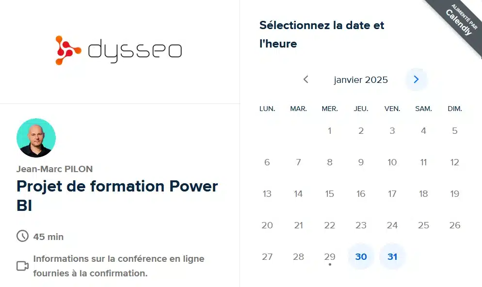 Rendez-vous visio projet de formation Power BI